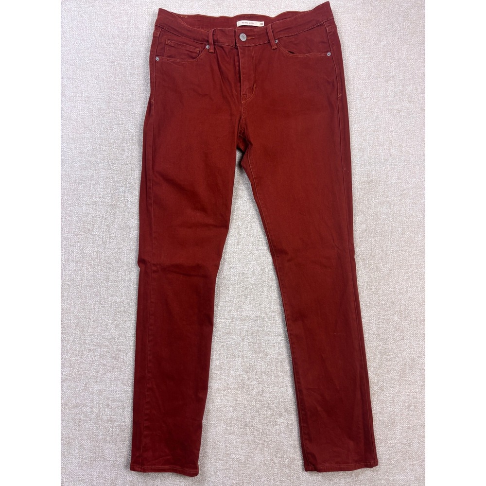 Levis Mid Rise Skinny Jeans Womens 30x32 Rust Red Burgundy 58575-0154 Stretch